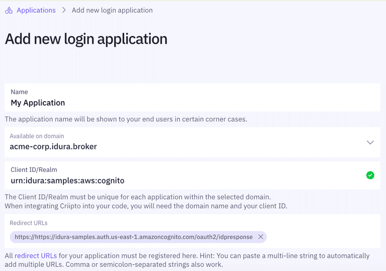 Create Application