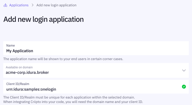 Create Application