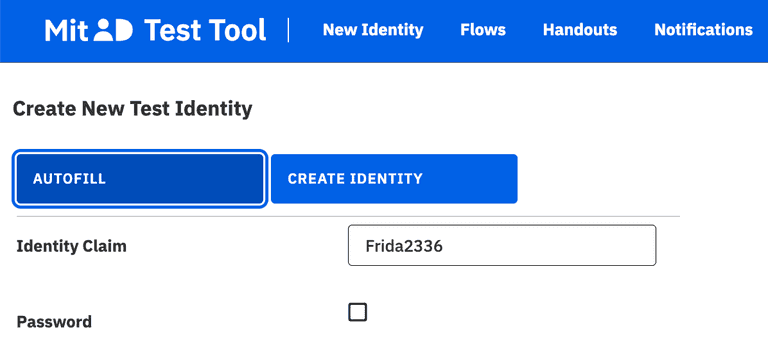 MitID test tool: create test identity
